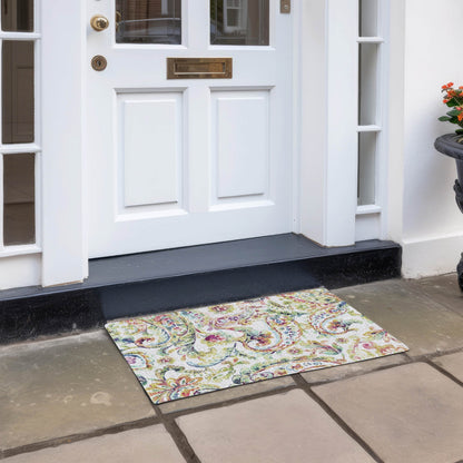 Machine Washable Indoor/ Outdoor Chantille Traditional Scroll Rug