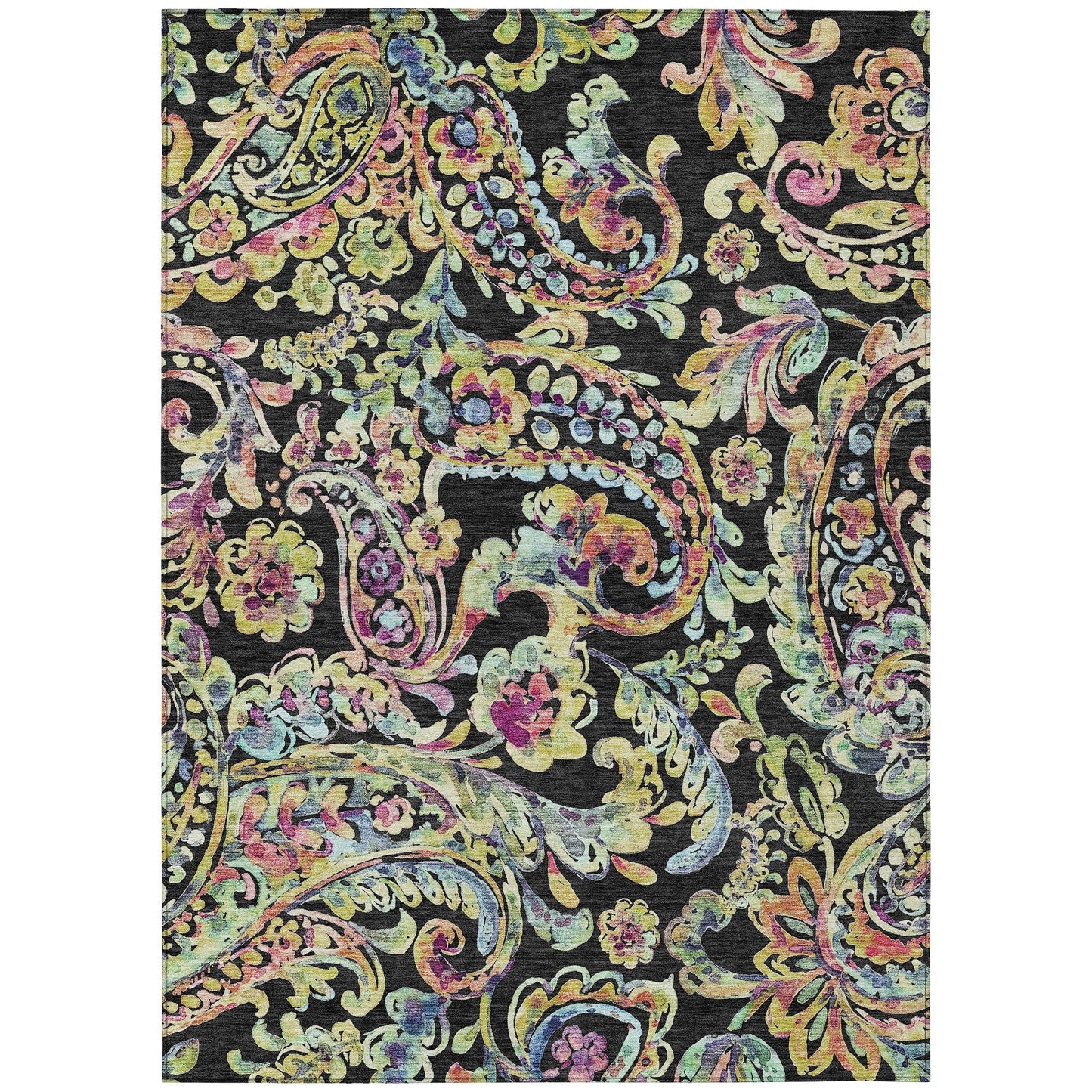 Machine Washable Indoor/ Outdoor Chantille Traditional Scroll Rug