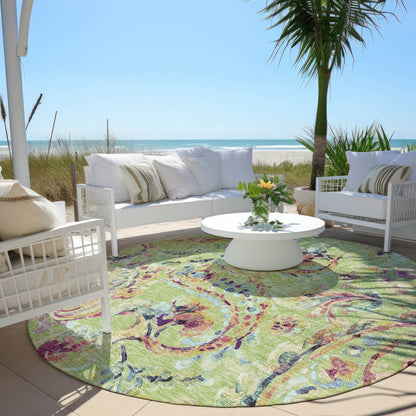 Machine Washable Indoor/ Outdoor Chantille Traditional Scroll Rug