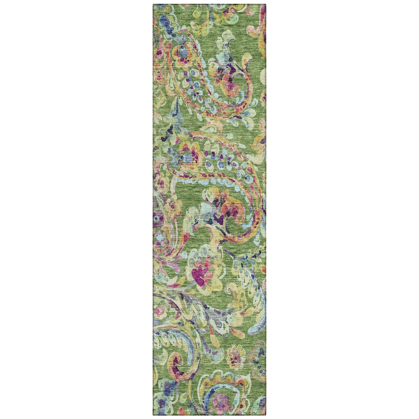 Machine Washable Indoor/ Outdoor Chantille Traditional Scroll Rug