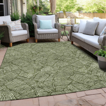 Machine Washable Indoor/ Outdoor Chantille Tropical Palm Rug