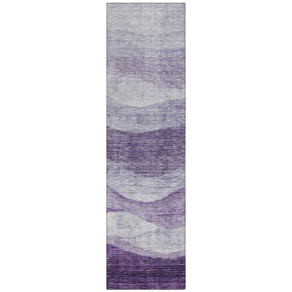 Machine Washable Indoor/ Outdoor Contemporary Waves Chantille Rug