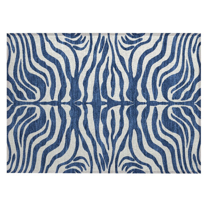 Machine Washable Indoor/ Outdoor Modern Animal Print Chantille Rug
