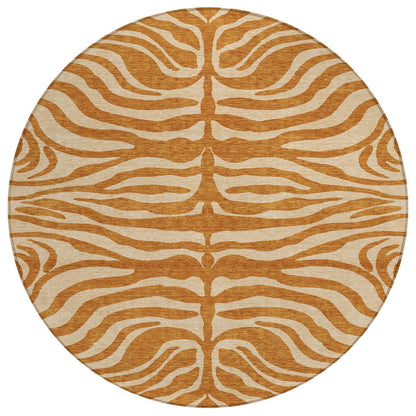 Machine Washable Indoor/ Outdoor Modern Animal Print Chantille Rug