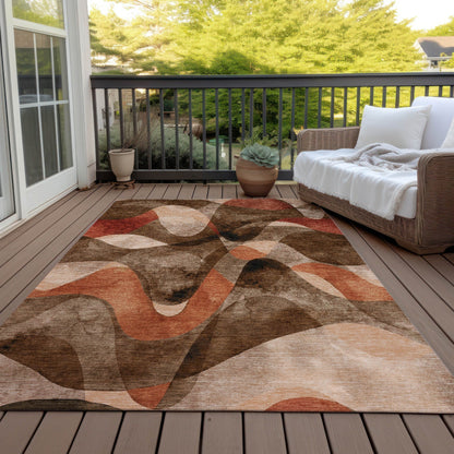Machine Washable Indoor/ Outdoor Modern Chantille Rug