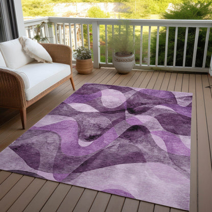 Machine Washable Indoor/ Outdoor Modern Chantille Rug