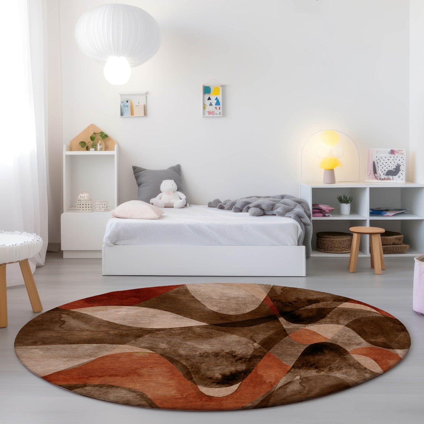 Machine Washable Indoor/ Outdoor Modern Chantille Rug