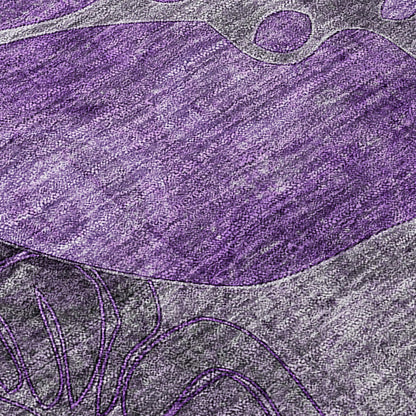 Machine Washable Indoor/ Outdoor Modern Floral Chantille Rug