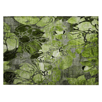 Machine Washable Indoor/ Outdoor Modern Floral Chantille Rug
