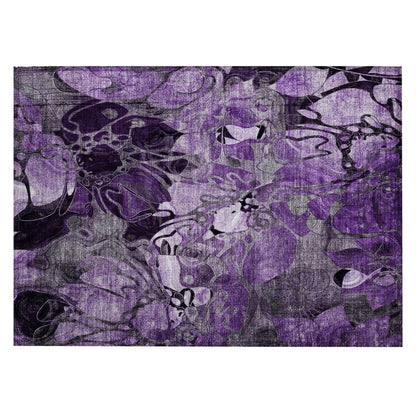 Machine Washable Indoor/ Outdoor Modern Floral Chantille Rug