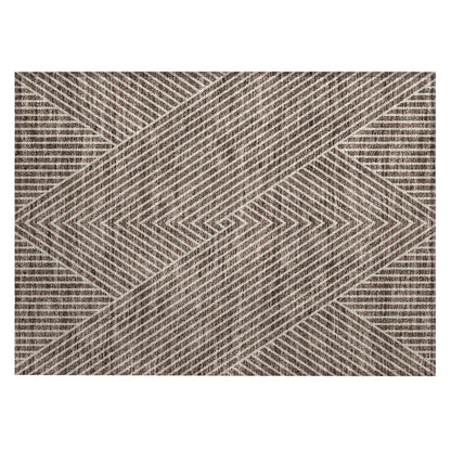 Machine Washable Indoor/ Outdoor Modern Geo Chantille Rug
