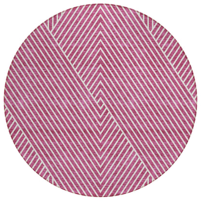 Machine Washable Indoor/ Outdoor Modern Geo Chantille Rug