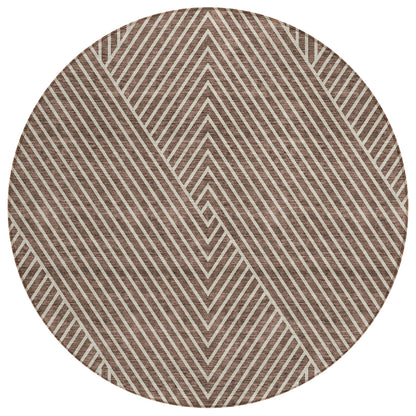 Machine Washable Indoor/ Outdoor Modern Geo Chantille Rug