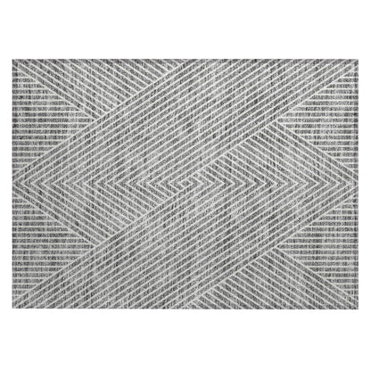 Machine Washable Indoor/ Outdoor Modern Geo Chantille Rug