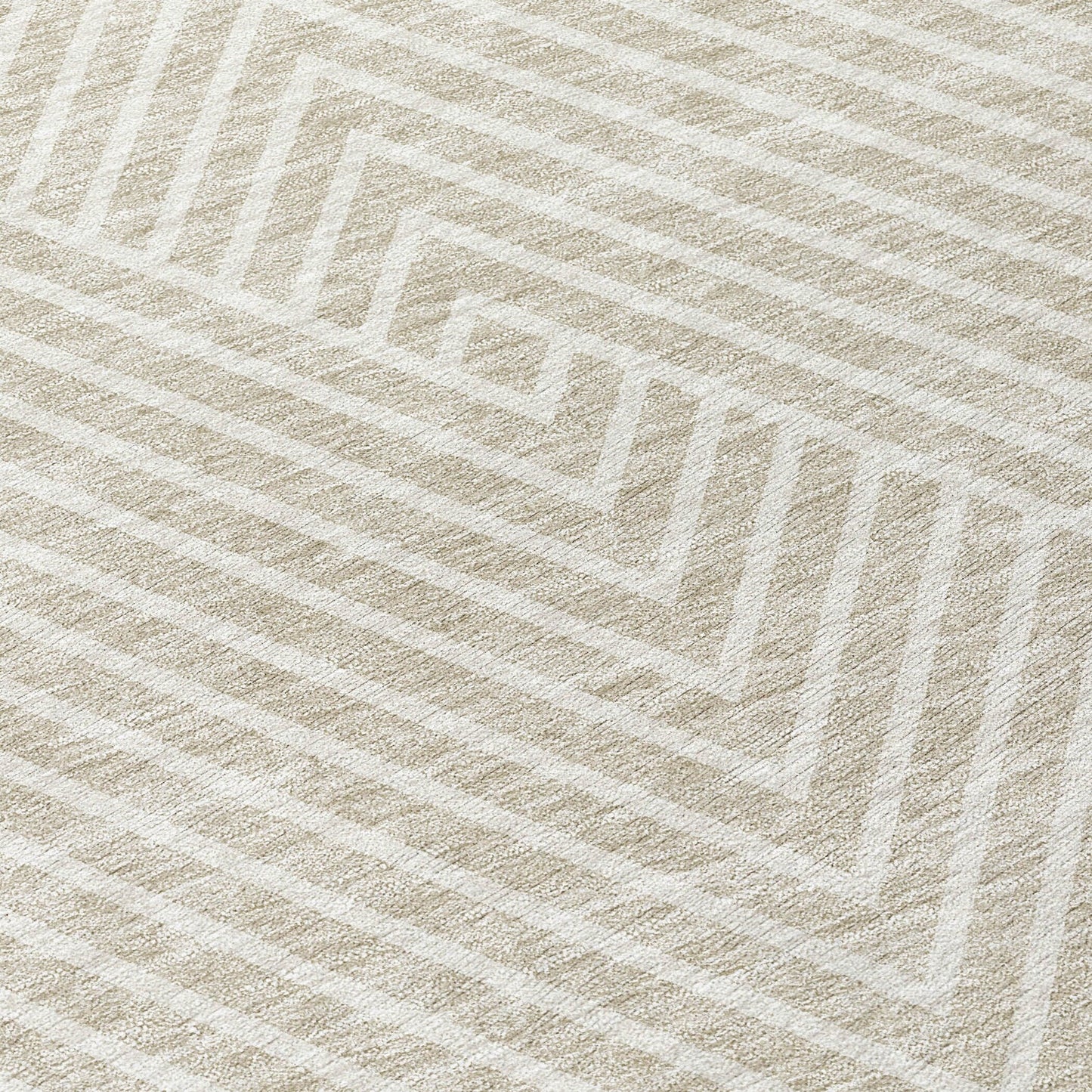 Machine Washable Indoor/ Outdoor Modern Geo Chantille Rug