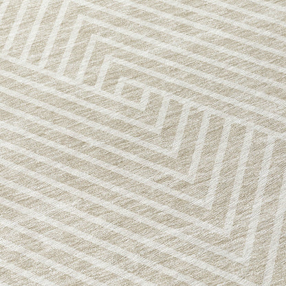 Machine Washable Indoor/ Outdoor Modern Geo Chantille Rug