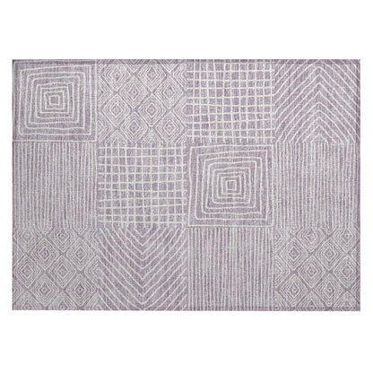 Machine Washable Indoor/ Outdoor Modern Mosaic Chantille Rug