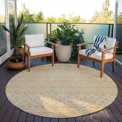 Machine Washable Indoor/ Outdoor Modern Stripes Chantille Rug