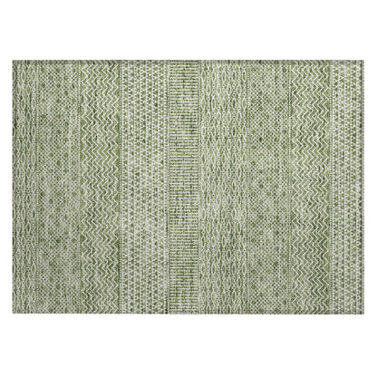 Machine Washable Indoor/ Outdoor Modern Stripes Chantille Rug
