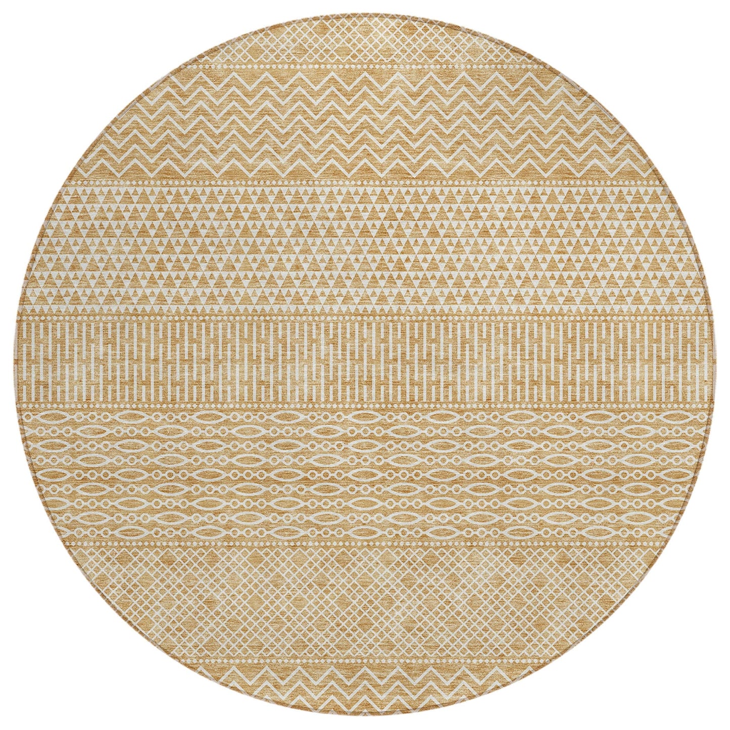 Machine Washable Indoor/ Outdoor Modern Stripes Chantille Rug