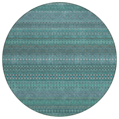 Machine Washable Indoor/ Outdoor Moroccan Stripes Chantille Rug