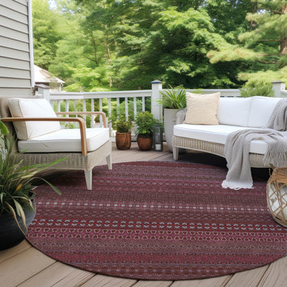 Machine Washable Indoor/ Outdoor Moroccan Stripes Chantille Rug
