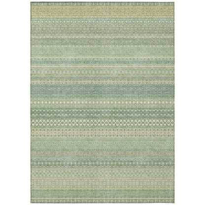 Machine Washable Indoor/ Outdoor Moroccan Stripes Chantille Rug