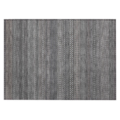 Machine Washable Indoor/ Outdoor Moroccan Stripes Chantille Rug