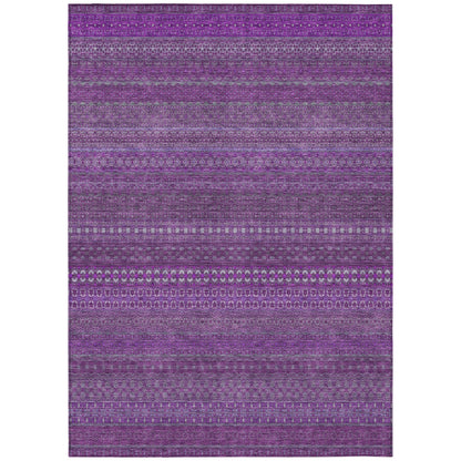 Machine Washable Indoor/ Outdoor Moroccan Stripes Chantille Rug