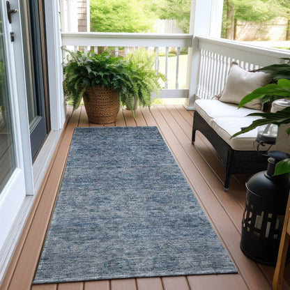 Machine Washable Indoor/ Outdoor Ombre Damask Chantille Rug