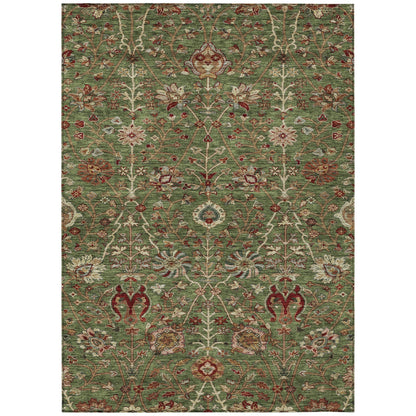 Machine Washable Indoor/ Outdoor Traditional Kashan Chantille Rug