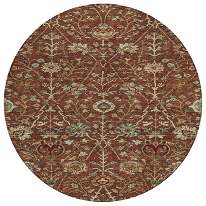 Machine Washable Indoor/ Outdoor Traditional Kashan Chantille Rug