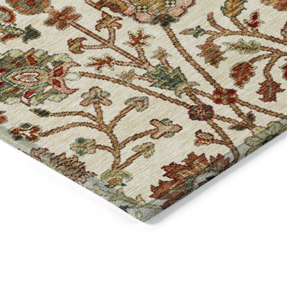 Machine Washable Indoor/ Outdoor Traditional Kashan Chantille Rug