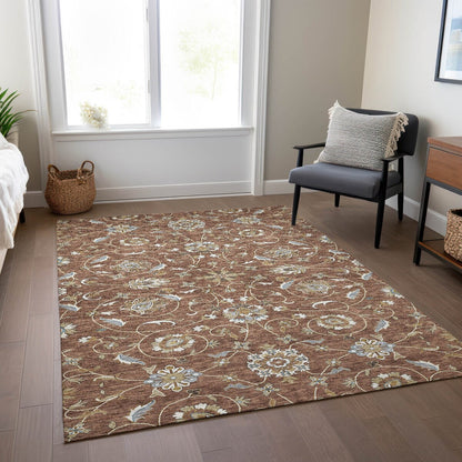 Machine Washable Indoor/ Outdoor Traditional KashanChantille Rug