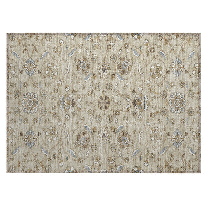 Machine Washable Indoor/ Outdoor Traditional KashanChantille Rug