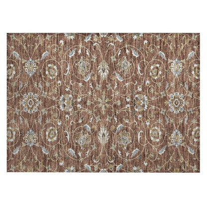 Machine Washable Indoor/ Outdoor Traditional KashanChantille Rug