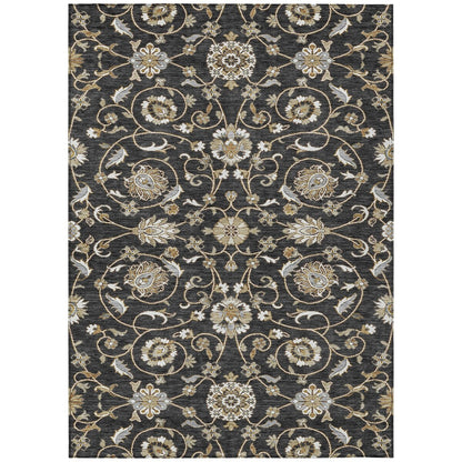 Machine Washable Indoor/ Outdoor Traditional KashanChantille Rug