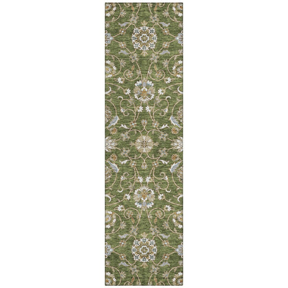 Machine Washable Indoor/ Outdoor Traditional KashanChantille Rug
