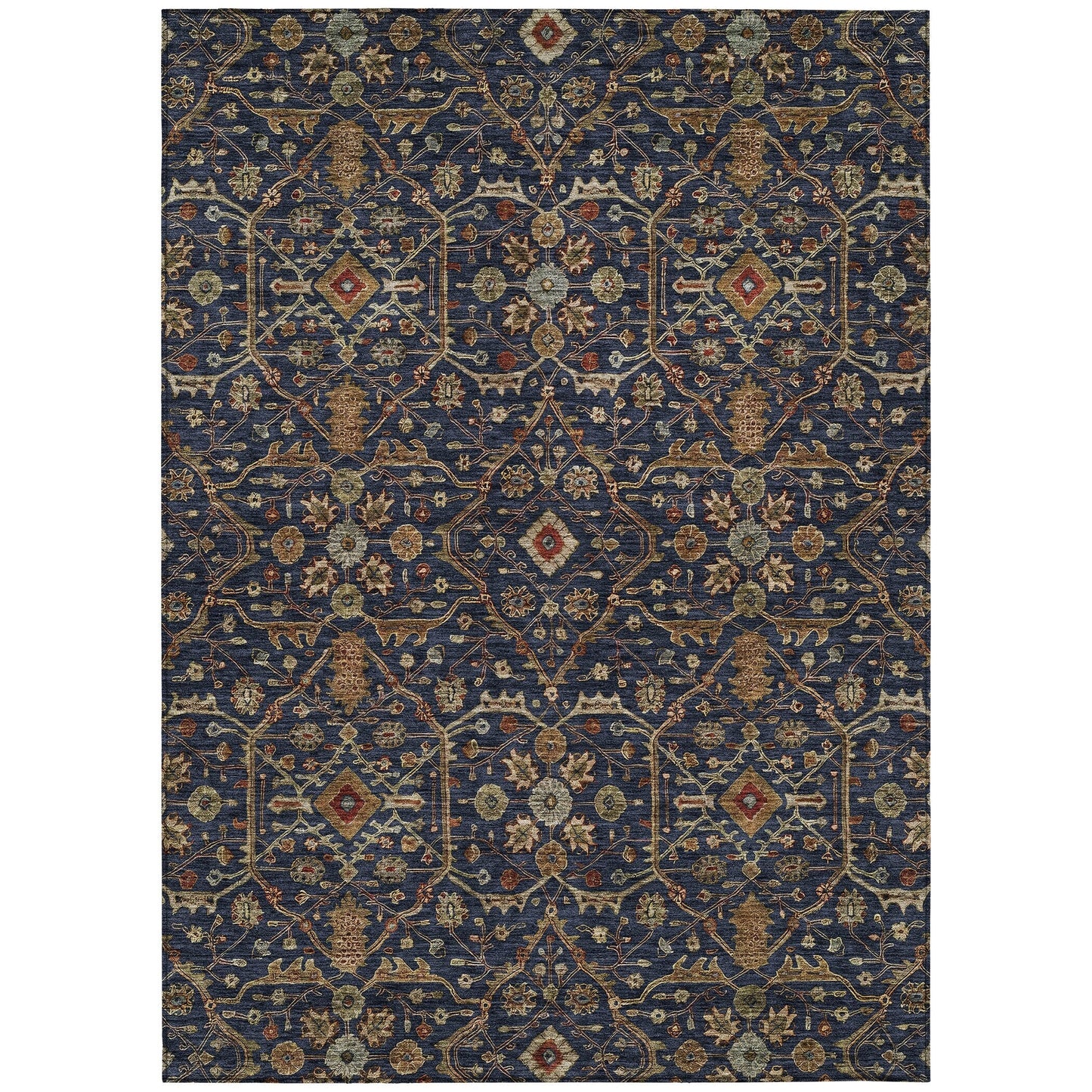 Machine Washable Indoor/ Outdoor Traditional Persian Chantille Rug