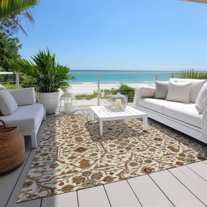 Machine Washable Indoor/ Outdoor Traditional Persian Chantille Rug