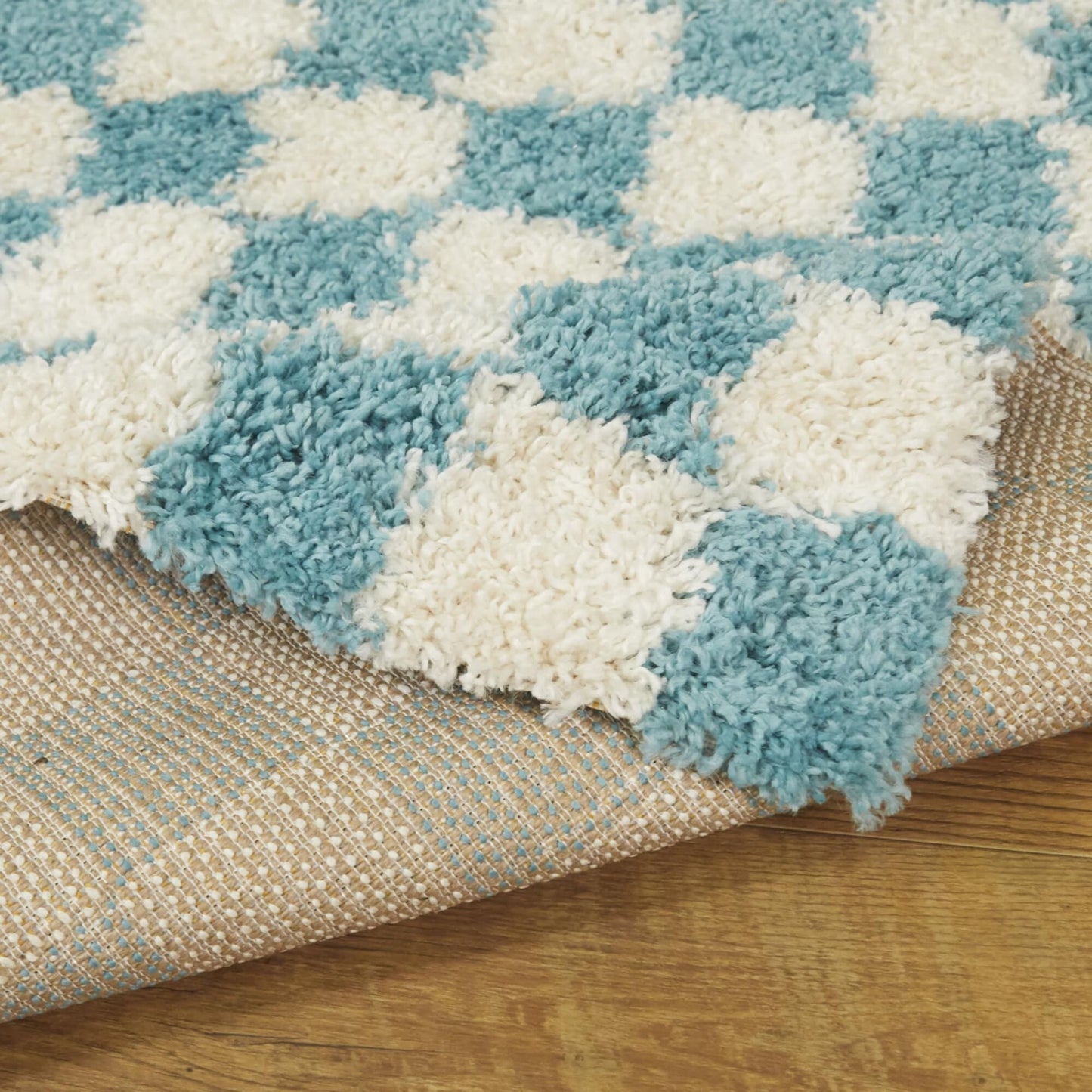 Mackie Checkered Shag Area Rug