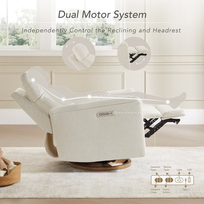 Fauteuil inclinable pivotant électrique Maire pour chambre d'enfant avec veilleuse