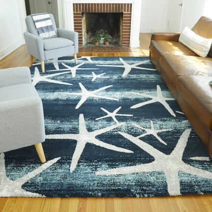 Martin Coastal Starfish Stripe Area Rug
