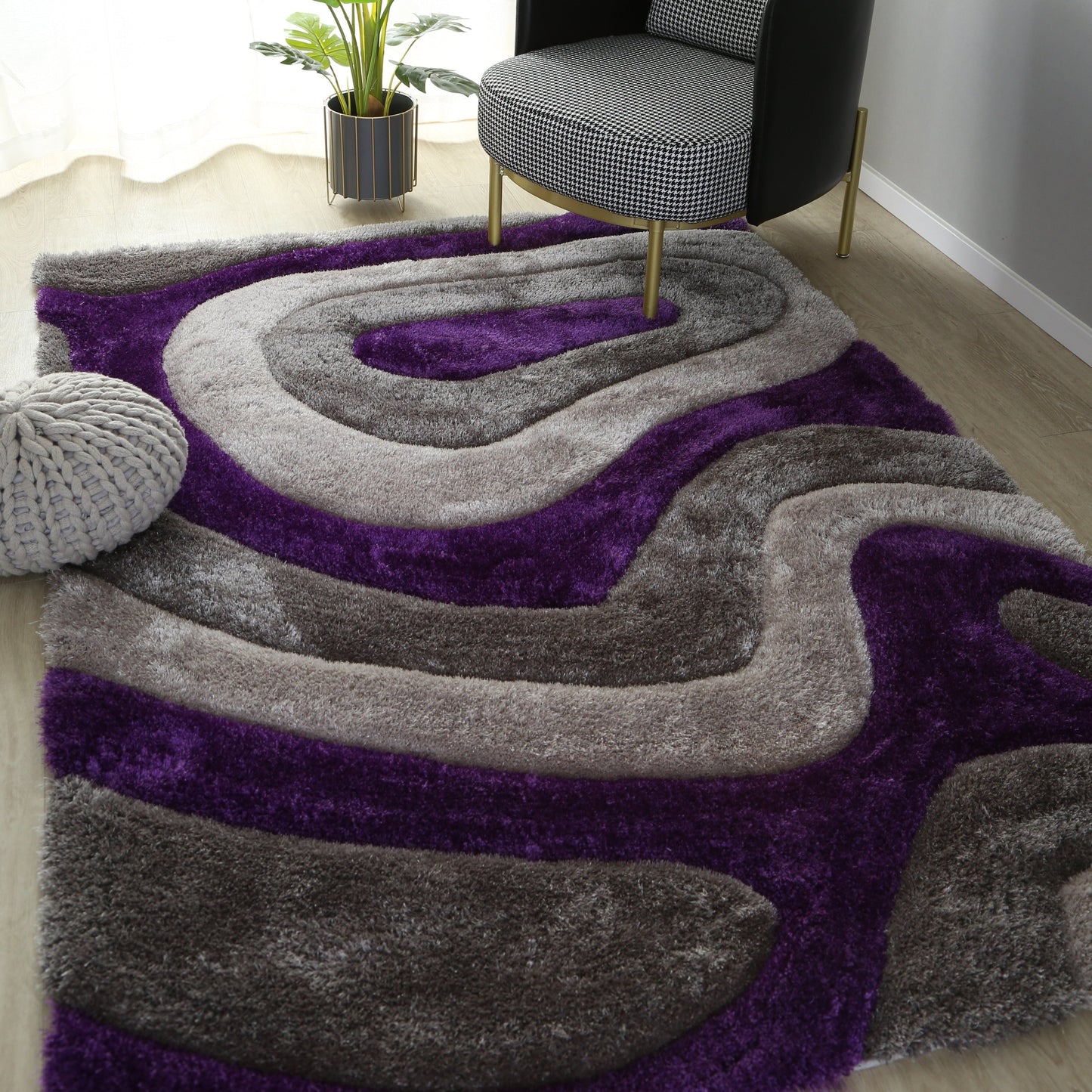 Mateos Shag Abstract Designed Area Rug