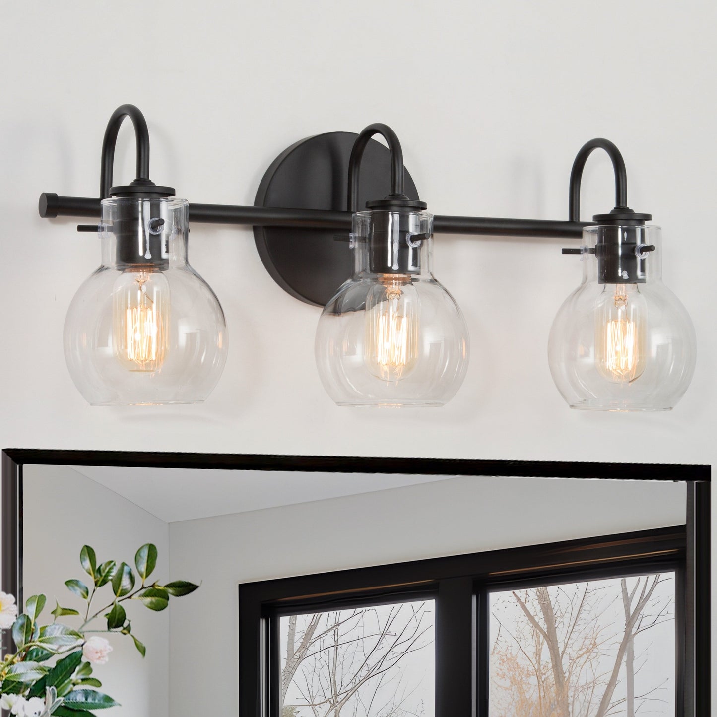 Modern 2/3/4/5-Light Bathroom Vanity Light Globe Glass Wall Sconce Minimalist Design