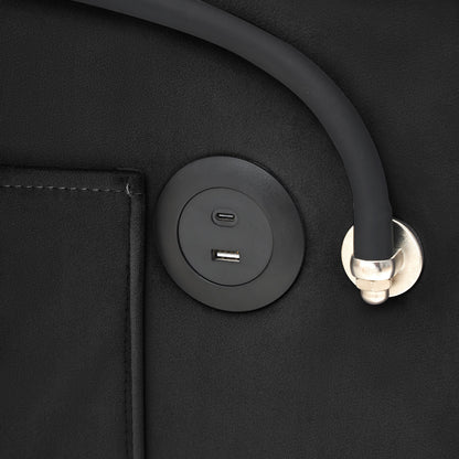 Canapé-lit convertible 3 en 1 moderne 70.86 avec dossier réglable et port de chargement USB pour le salon