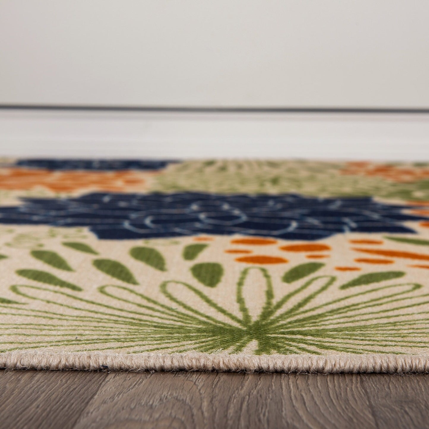 Modern Floral Circles Flatweave Indoor/Outdoor Area Rug