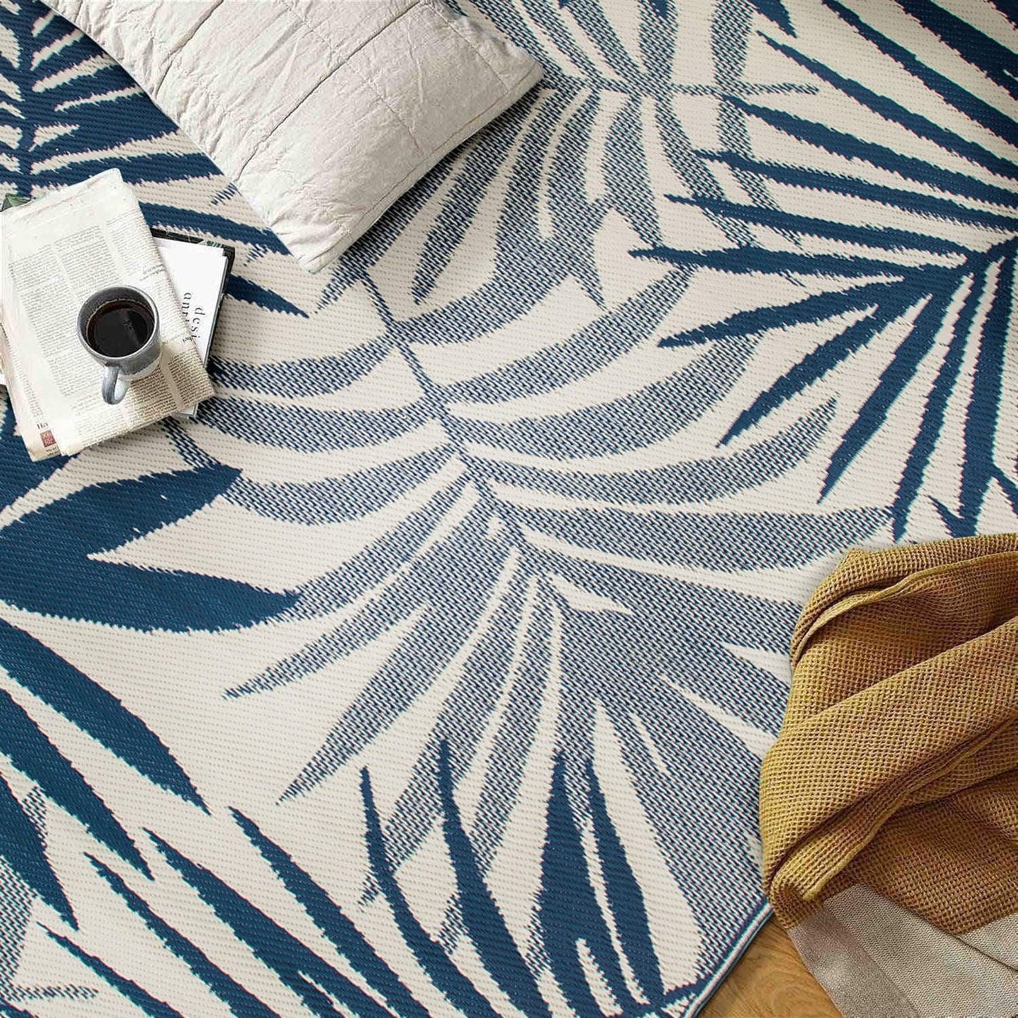 Modern Floral Reversible Plastic Outdoor Rugs