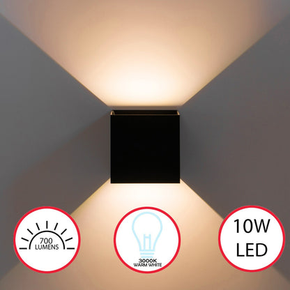 Modern Wall Sconce LED Waterproof Wall Lamp Aluminum with Adjustable Beam 10-Watt 4000K Cool White Indoor Outdoor