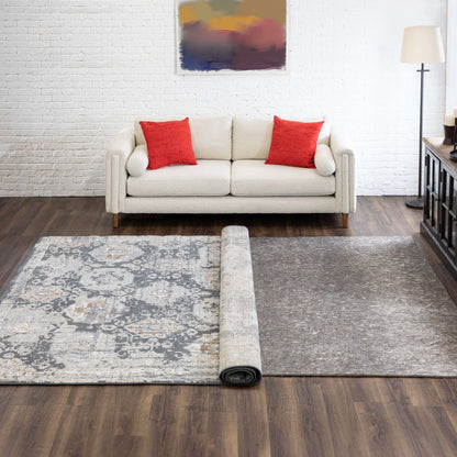 Mohawk Home Non Slip Rug Pad 1/2 Inch Thick Felt Cushion Reversible - Grey